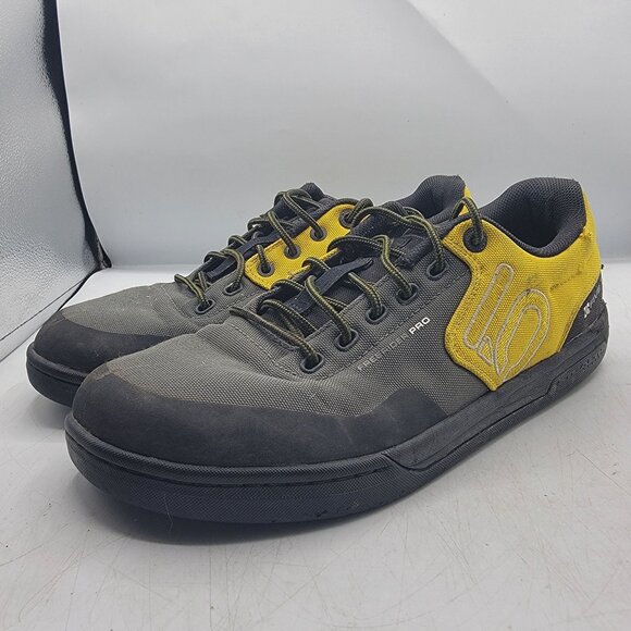 Adidas Five Ten Freerider Pro Mens 10.5 Black Yellow Flat Mountain Bike Shoes - Picture 4 of 13